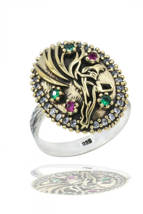 Semazen Serisi Gümüş Otantik Motifli Ayarlanabilir KadınYüzük - Resim 3