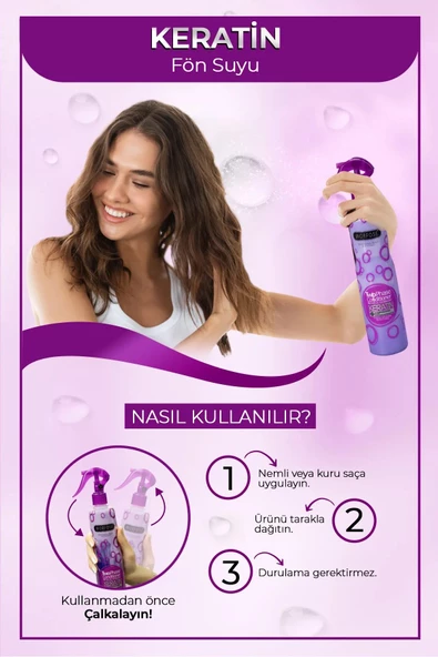 Morfose Keratin Içerikli Fön Suyu Mor 400 Ml - 3