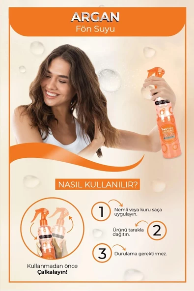 Morfose Çift Fazlı Argan Turuncu Fön Suyu 400 Ml - 3