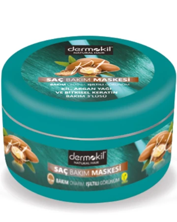 Dermokil Natural Vegan Kil, Argan ve Bitkisel Keratin Doğal Saç Maskesi 300 ml