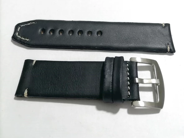 Fado Greyzi Deri Fosil & Her Saate Uygun Saat Kordonu 22 mm kahve   (138 )Koyu mavi - Resim 4