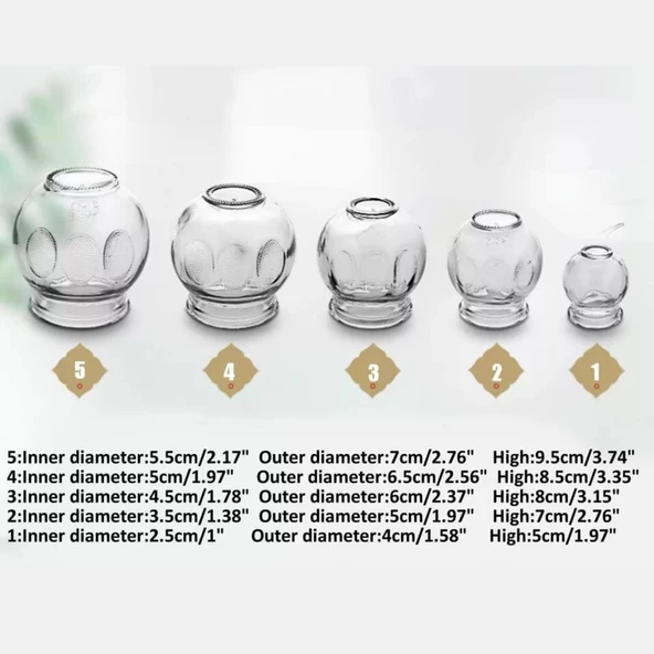 Cam Masaj & Hacamat Kupası No:5 Büyük Boy 2 Adet - Resim 3