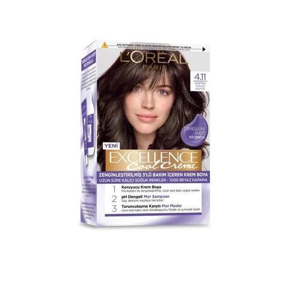 LOREAL EXCELLENCE SET 4.11 EKSTRA KÜLLÜ KAHVE - Resim 1