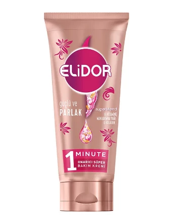 Elidor 1 Minute Onarıcı Süper Saç Bakım Kremi Güçlü ve Parlak 170 ml