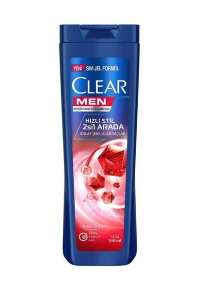 Clear Men Hızlı Stil 2si1 Arada Kolay Şekil Alan Saçlar Şampuan 350 ml