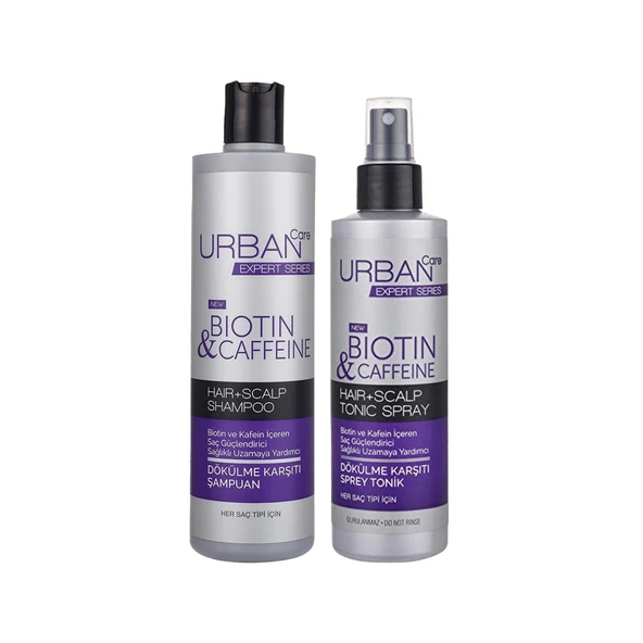 Urban Bıotın&Caffeıne Saç Dökülme Karşıtı 350 ml Şampuan + 200 ml Sprey Tonik