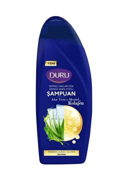 Duru Kepeğe Karşı Etkili Aloe Vera&Mentol Kolajen Şampuan 500 ml