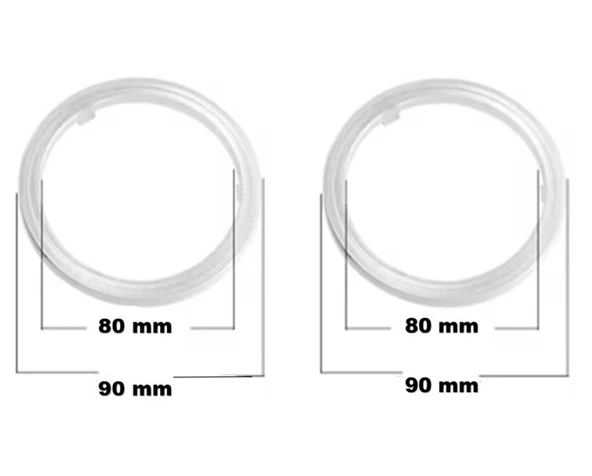 2 Adet Far İçi Floresan Angel Halka Beyaz Renk Balanslı 80 mm - Resim 2