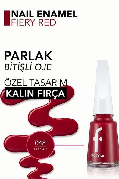 FLORMAR OJE 048 FIERY RED - 3
