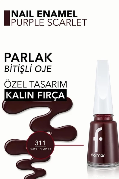 FLORMAR OJE 311 PURPLE SCARLET - 3