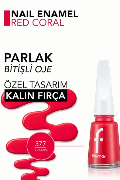 FLORMAR OJE 377 RED CORAL - 2