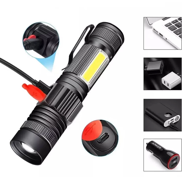 Geniş Açılı P50 Led Şarjlı El Feneri  Wt-601 - 4