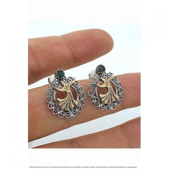 Telkari Gümüş Semazen Temalı Bayan Küpe