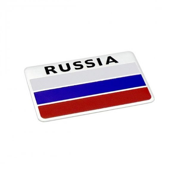 Rus Bayrağı Tasarımlı Alüminyum Sticker Etiket