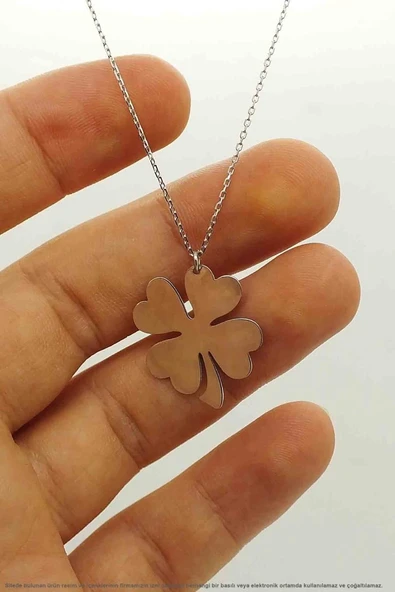 Yonca Yaprağı Gümüş Kolye 925 Ayar - 2
