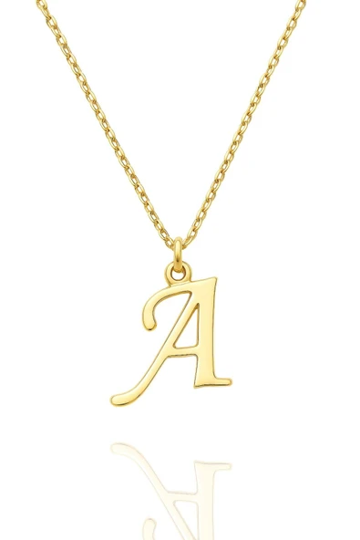 Kişiye Özel Tek Harfli İsimli 925 Ayar Gümüş Kadın Kolye Tüm Harfler Yapılır - 2