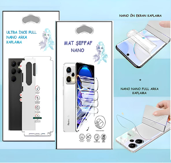 Oppo A52 ORG - NANO Ekran Koruyucu MAT Şeffaf  + NANO Arka Kaplama SET Ultra İnce Esnek