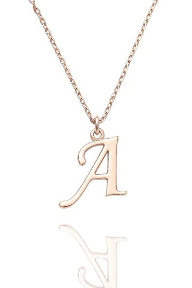 Kişiye Özel Tek Harfli İsimli 925 Ayar Gümüş Kadın Kolye Tüm Harfler Yapılır - 4