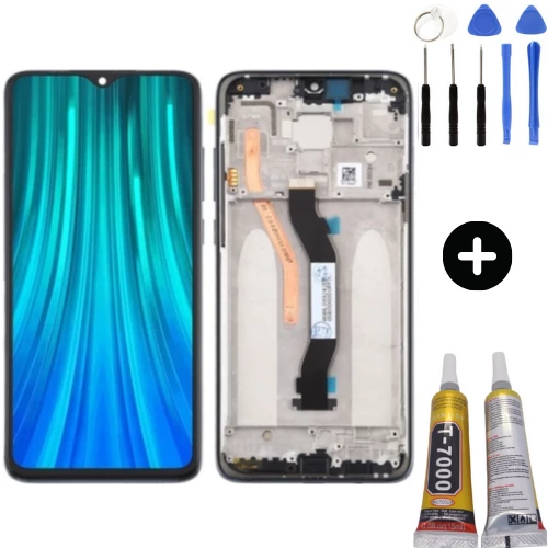 Xiaomi Redmi Note 8 Pro Uyumlu Çıtalı Lcd Ekran Dokunmatik Siyah + Montaj Seti