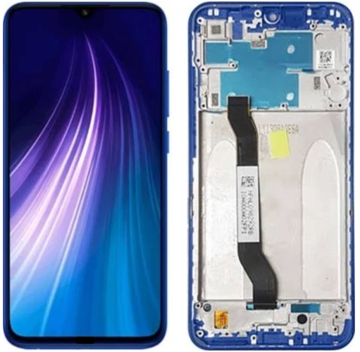 Xiaomi Redmi Note 8 Uyumlu Çıtalı A Kalite Lcd Ekran Dokunmatik Mavi