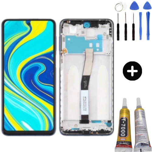Xiaomi Redmi Note 9 Pro Uyumlu Çıtalı HK Lcd Ekran Dokunmatik Siyah + Montaj Seti
