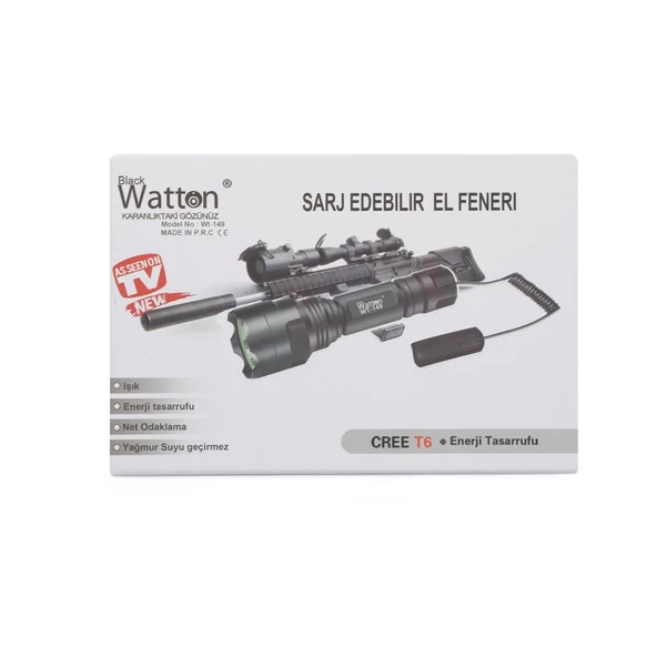Güçlü  Aparat Uyumlu Şarjlı Fener  Wt-149 - Resim 4