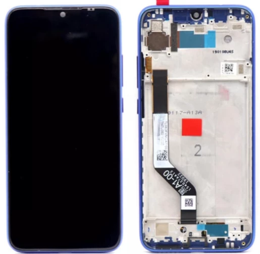 Xiaomi Redmi Note 7 Uyumlu Çıtalı A Kalite Lcd Ekran Dokunmatik Mavi