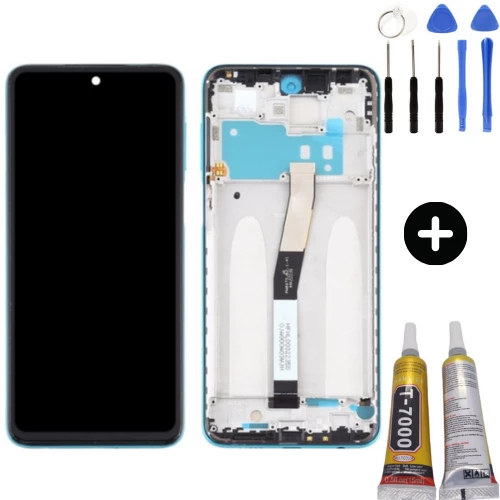 Xiaomi Redmi Note 9 Pro Uyumlu Çıtalı OLED Lcd Ekran Dokunmatik Mavi + Montaj Seti