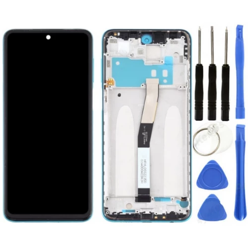 Xiaomi Redmi Note 9 Pro Uyumlu Çıtalı A Kalite Lcd Ekran Dokunmatik Mavi + Tamir Seti