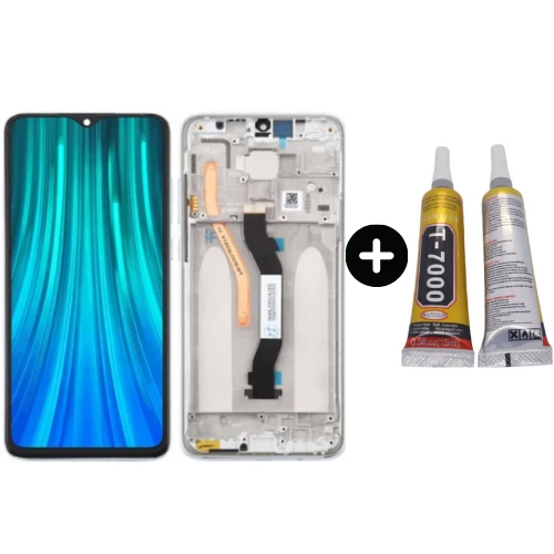 Xiaomi Redmi Note 8 Pro Uyumlu Çıtalı Lcd Ekran Dokunmatik Beyaz + B7000