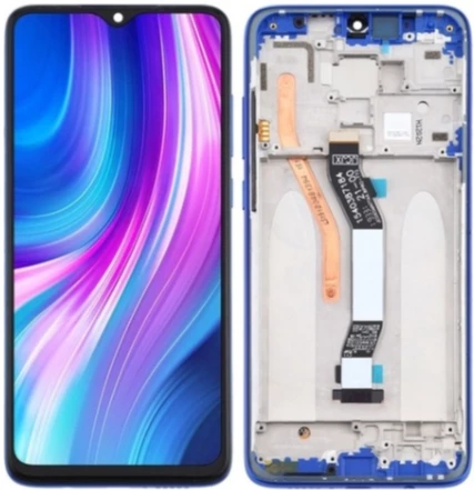 Xiaomi Redmi Note 8 Pro Uyumlu Çıtalı Lcd Ekran Dokunmatik Mavi