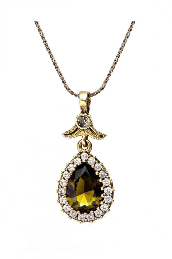 Sarı Sitrin Zultanit Taşlı Hürrem Sultan Damla Otantik Gümüş Üçlü Kadın Seti Ayarlanabilir Yüzük - 3