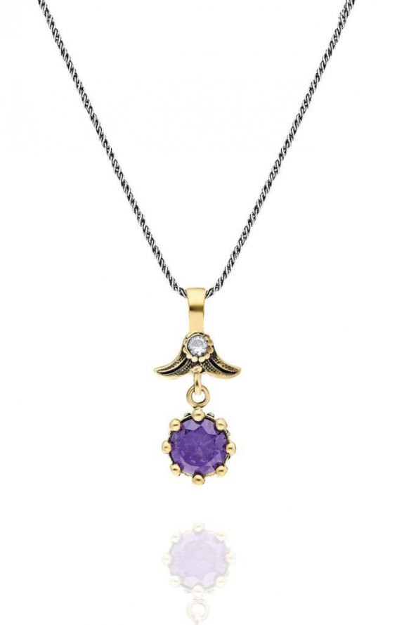 Mor Ametist Taşlı Otantik Gümüş Üçlü Set Takı - 4