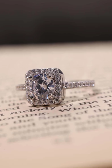 Yuavarlak Zirkon Tek Taşlı Tektaş Zarif Kadın Yüzük Topaz Pırlanta Modeli - 6