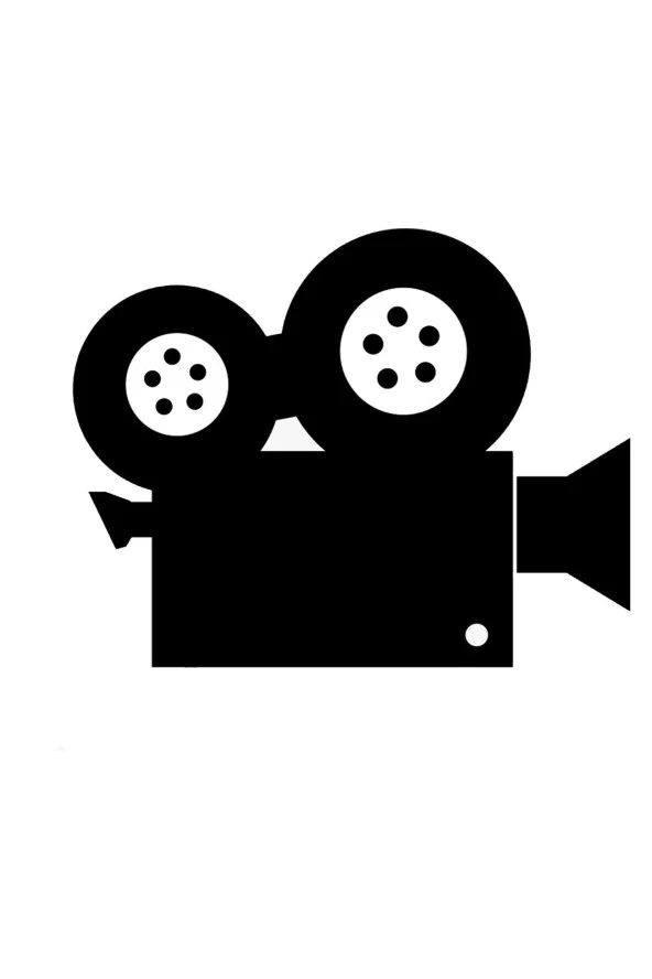 Sinema Kamera Figürlü Gümüş Broş Rozet - 2