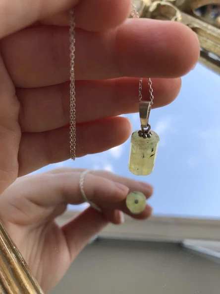 Doğal Yeşim Taşlı Bayan Kolye - 5