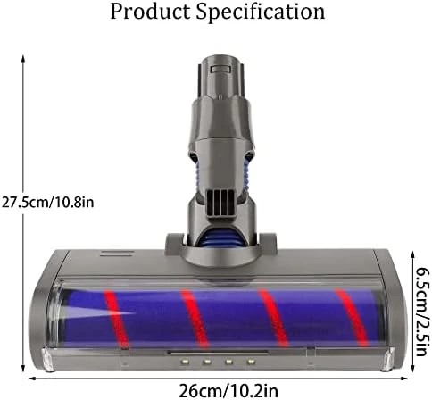 srfn ticaret Dyson V6 Hayvan/V6 Fluffy/DC58/DC59/DC61/DC62/DC74 LED'li Yumuşak Rulolu Zemin Fırçası - 2