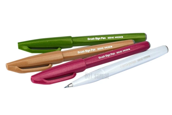 Pentel Brush Sign Pen Fırça Uçlu Kalem 4'lü Set - Nature ürün görseli