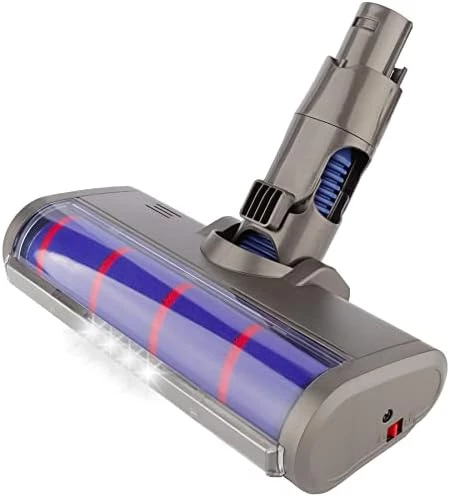 srfn ticaret Dyson V6 Hayvan/V6 Fluffy/DC58/DC59/DC61/DC62/DC74 LED'li Yumuşak Rulolu Zemin Fırçası