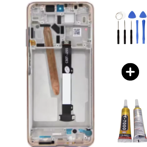 Xiaomi Poco X3 Nfc Uyumlu Çıtalı Lcd Ekran Dokunmatik Gold + Montaj Seti