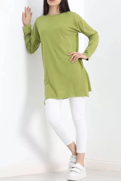 Yan Yırtmaçlı Suprem Tunik Zeytinyeşili - 20215.1567. - 4