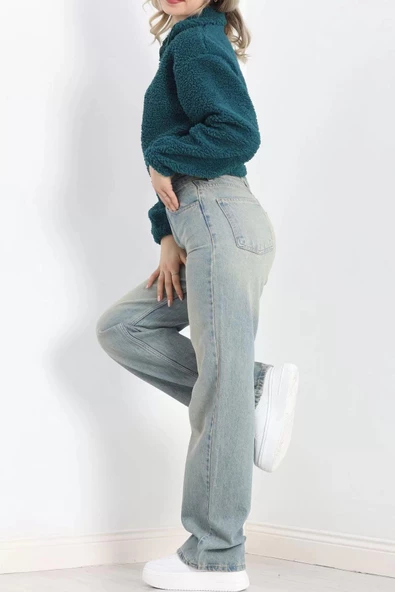 Üç İplik Beli Lastikli Polar Sweat Petrolyeşili - 20708.1872. - 2