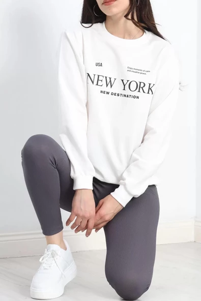 İki İplik Sweat Ekru - 20085.1865. - Resim 3