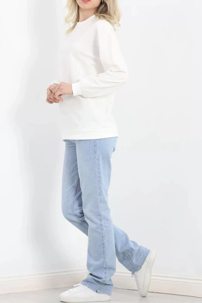 Bisiklet Yaka Sweat Ekru - 3042.275. - 5