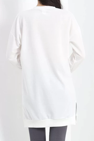 Kalp Nakışlı Tunik Ekru - 19386.1778. - Resim 7