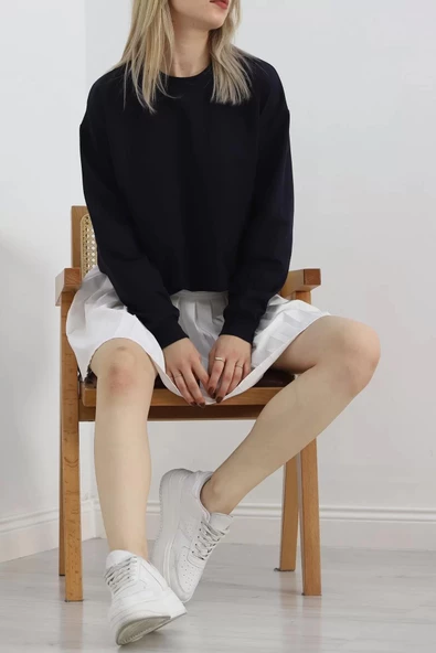 Bisiklet Yaka Sweat Lacivert - 3042.275. - 3