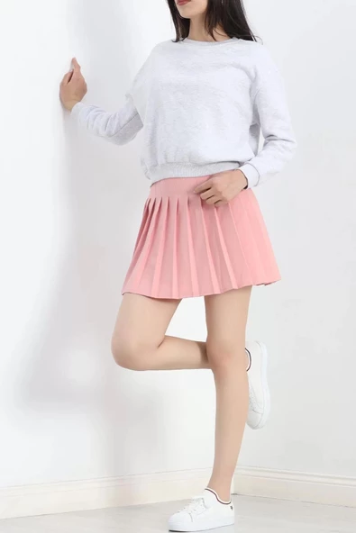 Bisiklet Yaka Sweat Gri - 21614.200. - Resim 4