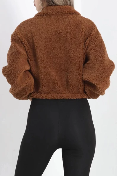 Üç İplik Beli Lastikli Polar Sweat Kahve - 20708.1872. - 8