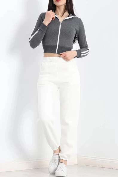 Üç İplik İçi Tüylü Sweat Füme - 20112.1287. - 8