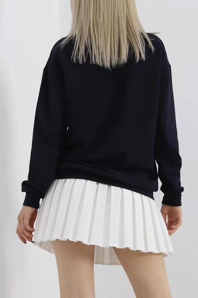 Bisiklet Yaka Sweat Lacivert - 3042.275. - 7